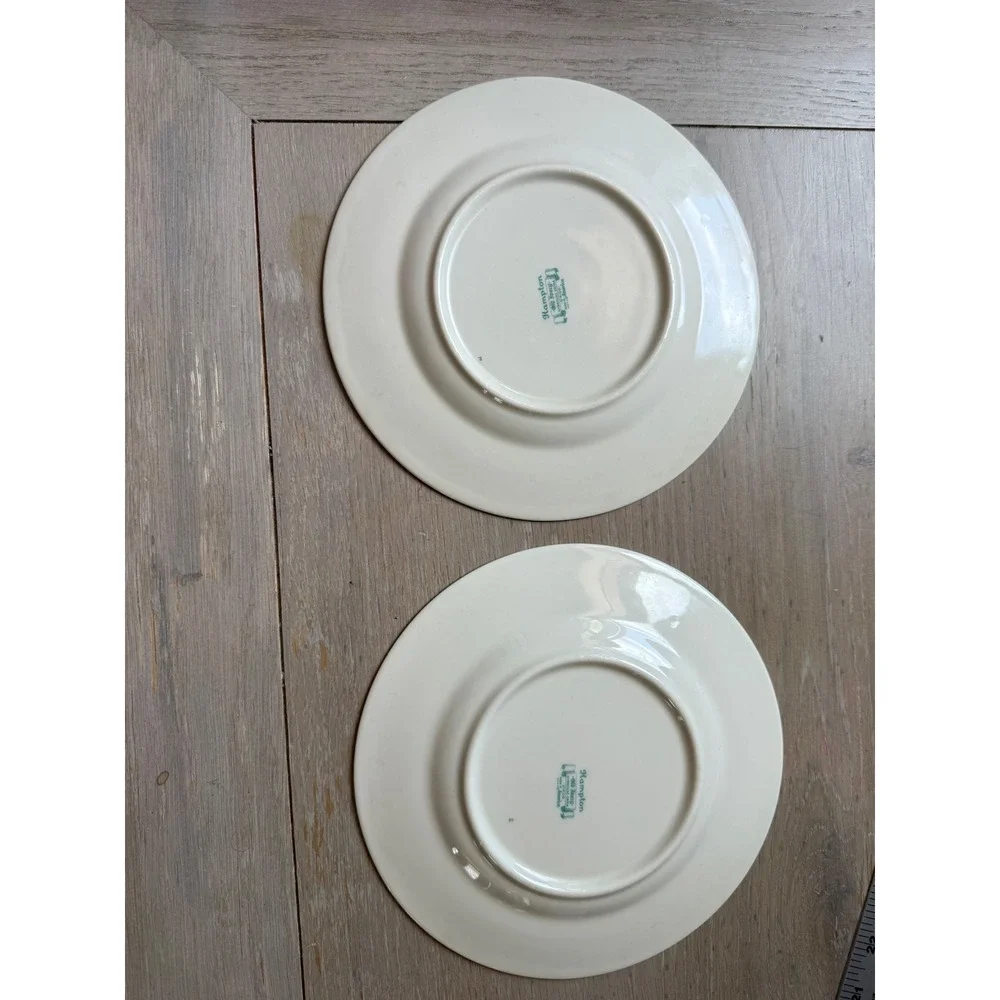 Syracuse China Old Ivory Hampton Bread Butter Plates Set of 2 Bird Floral Gold